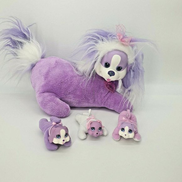Puppy Surprise Purple Plush Dog 3 Babies (one Barks) Toy Clean Sanitized Mama - Picture 12 of 12